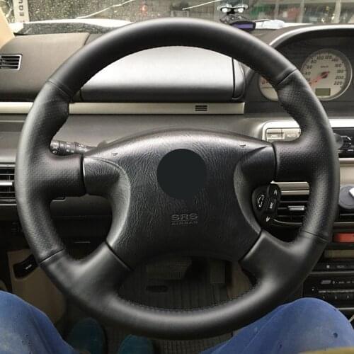 Black PU Faux Leather DIY Car Steering Wheel Cover for Nissan Almera (N16) 2000-2003 X-Trail (T30) 2001-2003 Terrano 2 2001-2002