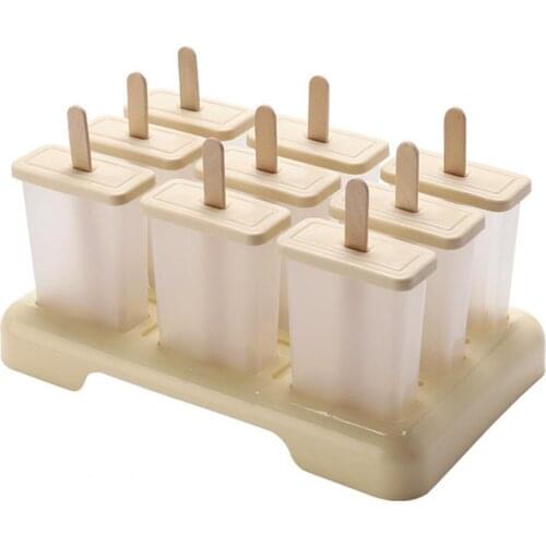 Ice Cream Mold 9 Ice Popsicles Mold Set Food Grade Non-stick PVC Ice Pop Maker Ice Cream Mold with Stick Creative Kitchen Tool