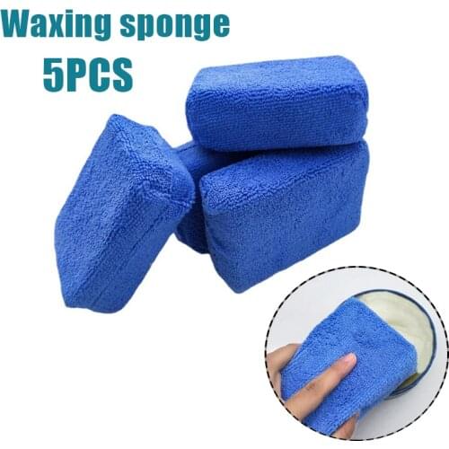 Car Wash Wax Polish Sponge Pad Portable Microfiber Applicator Care Soft Paint Care Cloth Plated Crystal Detailing Cleaning Tool
