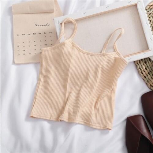 HELIAR Women Crop Tops Female Cotton Knitted Camis Casual Solid Cute Womens Tube Tops Plain Crop Tops For Women