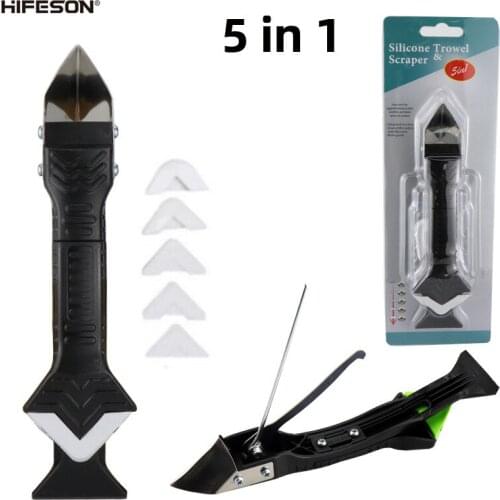 HIFESON Silicone Remover Caulk Sealant Smooth Scraper 5 In 1 Grout Kit With Seam Tape Plastic Hand Tools Accessories 7Pcs/Set