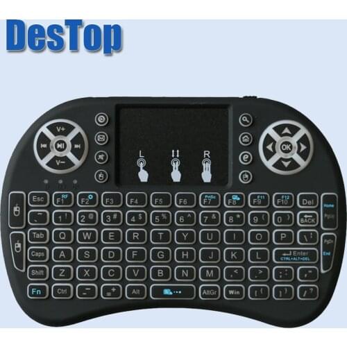 I8+ English Russian Backlight 2.4GHz Wireless Keyboard Air Mouse Touchpad Handheld Backlit for Android TV BOX Mini PC 3 Colors