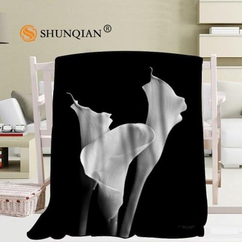 Custom Calla Lily Blanket Blending Fabric 56x80inch 50X60inch 40X50inch Sofa Bed Throw Blanket Kid Adult Warm Blanket