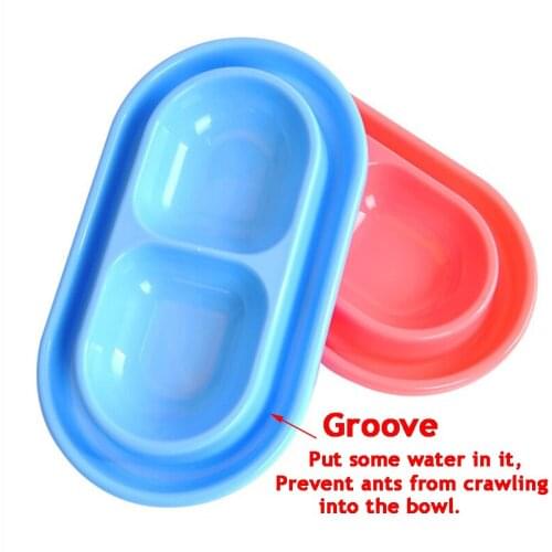Double Prevent Ants with Notch Pet Bowls Dog Puppy Cat Food Water Feeder Feeding Dishes Travel Outdoor Dog Bowl Dish