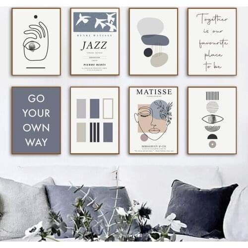 Matisse Abstract Hand Eye Girl Jazz Quote Wall Art Canvas Painting Nordic Posters And Prints Wall Pictures For Living Room Decor