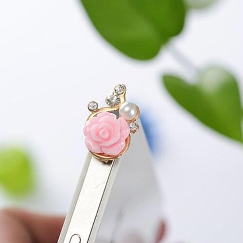 Cute Rhinestone Anti Dust Waterproof Plug Mobile Phone Dustproof Plug For IPhone For Huawei For Xiaomi 3.5mm Earphone