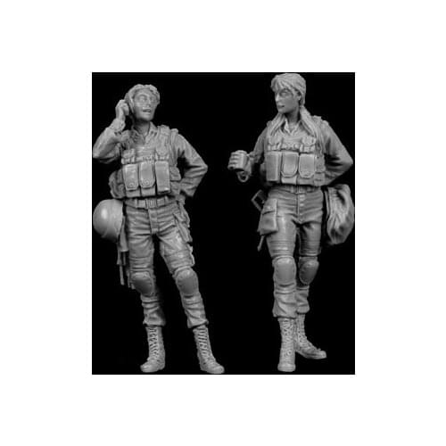 Unpainted Kit 1/35 modern Israeli women set figure Historical Figure Resin Kit