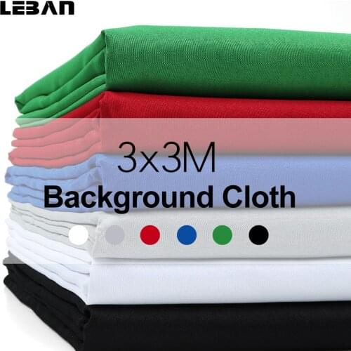 Non-woven Fabric Chroma key 3 x 3M Black Green White Blue Red Gray for Studio Photo Background Cloth