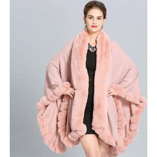 2021 New Fashion Winter Imitating fox fur And Capes For Women Oversized Shawls Wraps Cashmere Pashmina Female Bufanda Mujer
