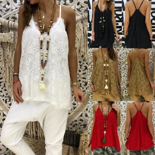 Popular sexy new fashion womens Summer lace sleeveless vest T-shirt