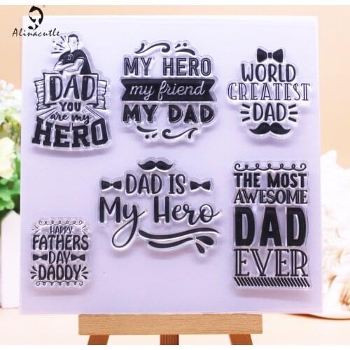 Alinacutle CLEAR STAMPS My Hero Dad Scrapbooking Card Album Paper Craft Rubber Roller Transparent Silicon Clear Stamp
