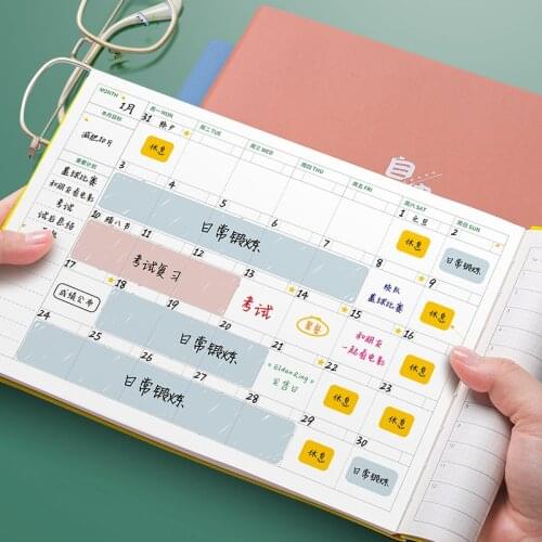 Self-discipline Check-in Planner Notepad Time Management Task List Daily Weekly Plan School Notebooks Calendar Office Stationery