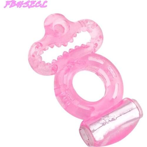 FBHSECL Sex Toys for Men Couple Delay Ejaculation Double Cock Ring Male Chastity Device Clitoris Stimulate Vibrating Penis Rings