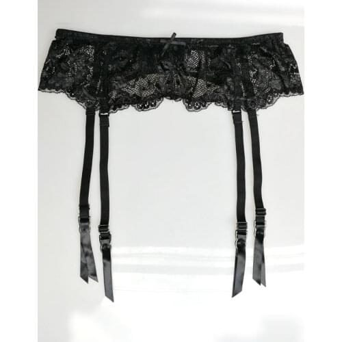 Sexy Garters Lace Black Bow Women Sexy Suspender Belts Gift Female Metal Buckles Garter Belts for Stockings Sexy Lingerie GA1137
