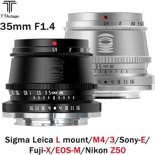 TTArtisan 35mm F1.4 Camra Lens APS-C MF Lens for SONY FUJI X Canon M Panasonic Olympus M43 Mount Leica L Camras Lens