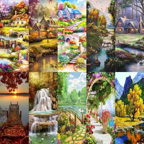 Magnificent Landscape DIY 5D Diamond Painting Full Round Drill Diamond Painting Craft Decoration Gift Hanging Painting 45x85cm