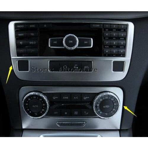 Interior Center Console CD Panel Trim Cover 2pcs For Benz GLK X204 2013-2015