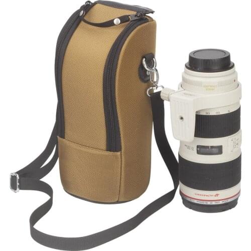 Waterproof Camera Lens Bag Thick Padded Lens Case Pouch For Canon 70-200/2.8 Nikon 80-400/2.8 DSLR Lens with Shoulder Strap