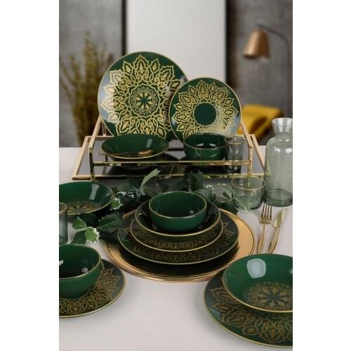 KeramikakHctech Topkapi Jocobs Green Dinner set 24 Piece 6 Personality