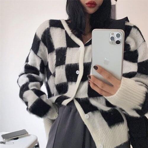 Fall 2021 Women Clothing Oversize Womens Sweaters Autumn Vintage Loose Winter Sweater Knitted Women Cardigan Knit Button Maxi