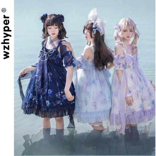 New Arrival Jsk Gothic Lolita Dress Soft Sisiter Bow Bear Women Princess Dress Halloween Costume for Girls