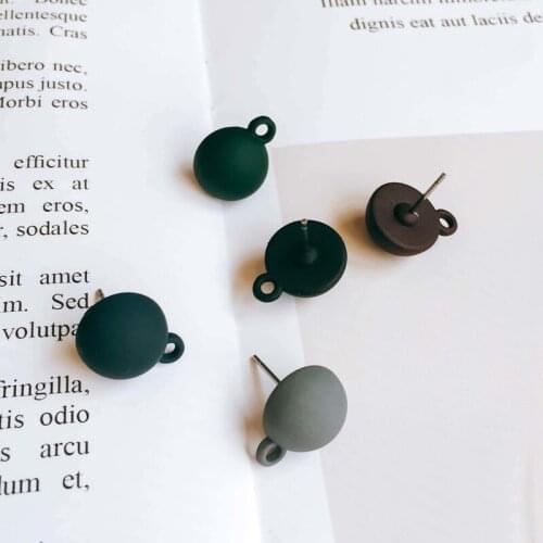 Round Shape Resin Plastic Stud Earring Diy Material Pendant Necklace Eardrop Charms Jewelry Findings Component 10pcs