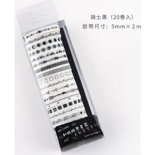 20PK/Set Washi Tape Colorful Masking Tape For DIY Scrapbooking Diary Stationery School Supply Decorative Adhesive Tape Sticker