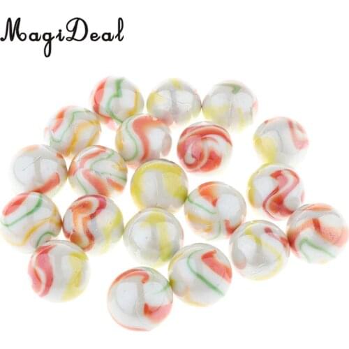 25mm Floral Stripes Glass Marbles, Pack of 20, Kids Marble Ball Run Game Toy, Chinese Checkers Marble Beads Collections #B