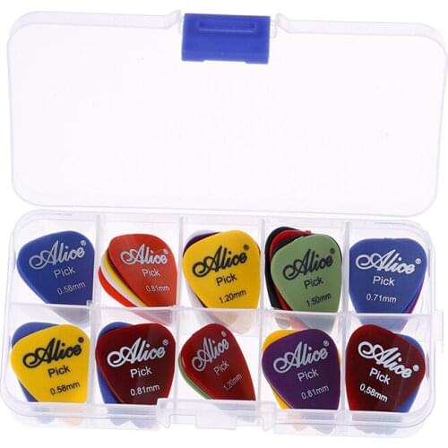 50Pcs/Set 0.58/0.71/0.81/0.96/1.20/1.50mm Thickness Electric Guitar Pick Acoustic Music Picks Plectru Guitar Accessories