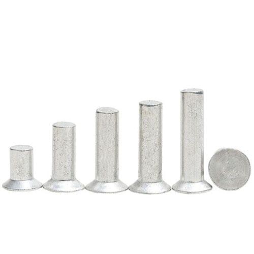50pcs M3 Countersunk head Aluminum rivet Al Solid rivets Knock nail Flat cone cap GB869 5mm-25mm Length