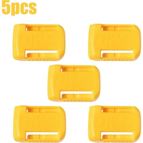5Packs Battery Holder for Dewalt 18V 20V 60V Battery Holder Wall Storage Mounts Stander Mount Dock Battery Belt Buckle Yellow
