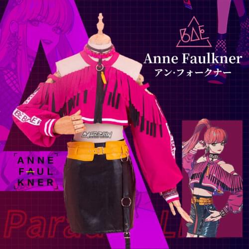 Anime! Paradox Live Anne Faulkner Battle Suit Lovely Leather Skirt Uniform Cosplay Costume Halloween Party Outfit For Women NEW