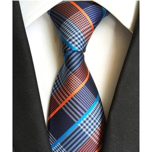 Brand Mens Ties Man Fashion Neckties Corbatas Hombre Gravata Jacquard 8cm Slim Tie Business Red Blue Black Orange Tie For Men
