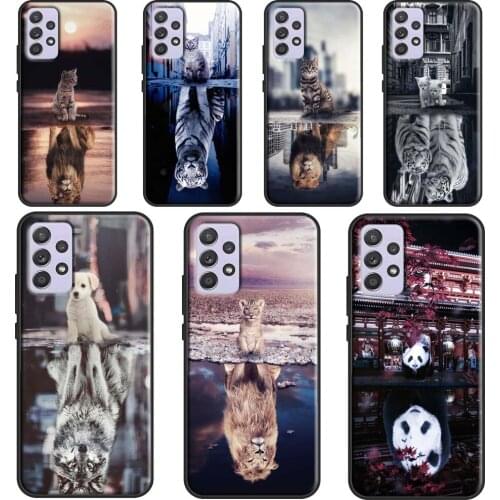 Baby Lion Cat Dog Tiger Case For Samsung A72 A52 A42 A32 A12 A70 A50 A40 A30 A10 A20 S A11 A41 A51 A71 A21S Cover