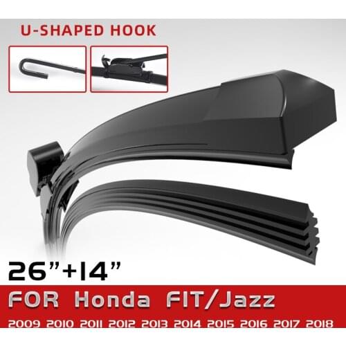 CELANOVA Double Sided Rubber Windscreen Wiper Front Wiper Blades For Honda FIT/Jazz 2009-2018 26"+14"
