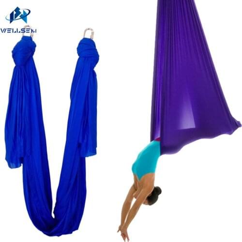 Professional yoga Aerial flying Anti-gravity Yoga Hammock 1pcs 4 meter hammock+1 pair carabiner freeshiping