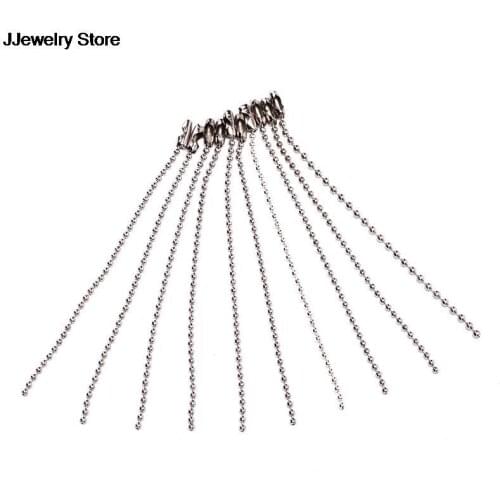 Hot 10Pcs 3.5" DIY Long Bead Connector Clasp Ball Chain Keychain Bulk Link Chains With Connectors Clasps Jewelry Making