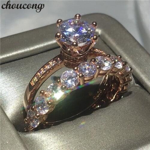 Choucong infinity ring set 5A zircon Cz Rose Gold Filled 925 silver Engagement Wedding Band Rings For Women Bridal jewelry