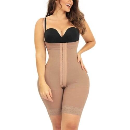High Compression Body Shaper Women Front Closure Tummy Control Shapewear Waist Trainer Lace Shaping Shorts