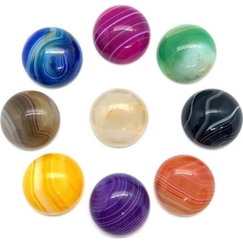 20mm Round Semi-precious Stone Pendant Delicate Necklace Bracelet Jewelry Accessories Wholesale Creative Gifts for Men and Women