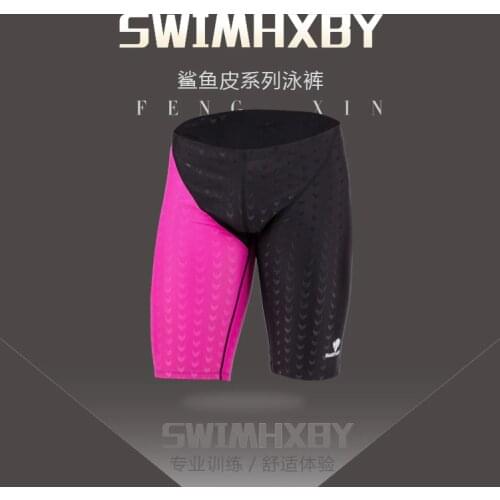 HXBY Competition Racing Swimwear Men Swimsuit Mens Swimming Trunks For Bathing Mens Swim Shorts Swimsuits Sharkskin Jammer Plus