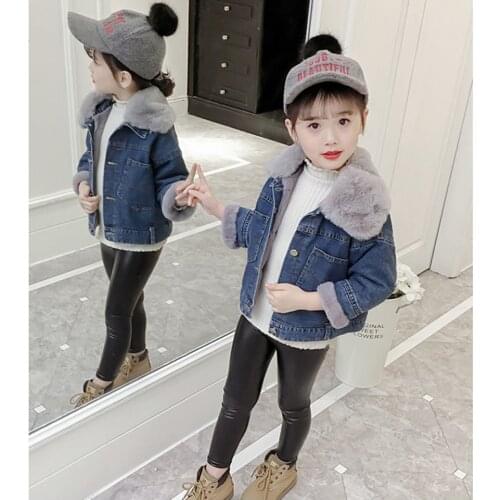 New Cute Fur collar Baby Girls Coat New Autumn Winter Tops Kids Warm Jackets Outerwear Children Clothing Baby Girl Wear Coats