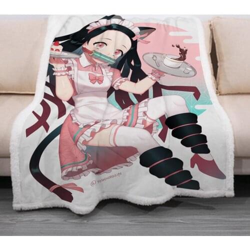 Anime Demon Slayer Funny Character Blanket Kimetsu No Yaib 3D Print Sherpa Blanket on Bed Home Textiles Dreamlike Style 07