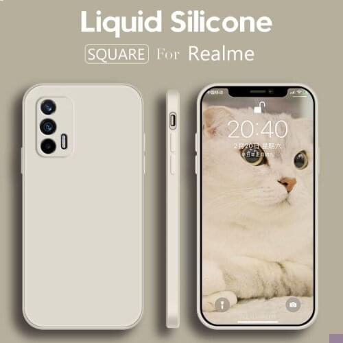 Liquid Silicone Phone Case for Realme GT q3i Shockproof Soft Bumper for Realme V5 V15 11 13 q2pro X3 k7x X7 Q3pro Square Cover