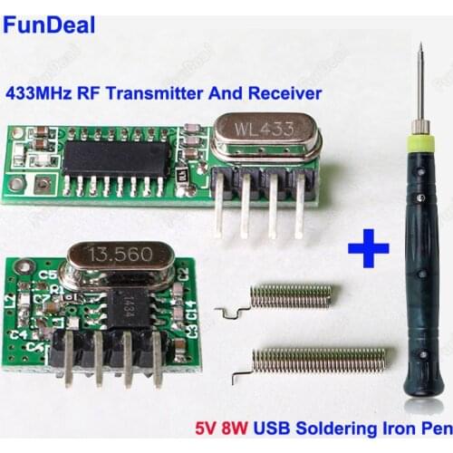 Brand New 433Mhz Superheterodyne Receiver And Transmitter Module With Antenna For Arduino uno Diy kits 433mhz RF Remote Controls