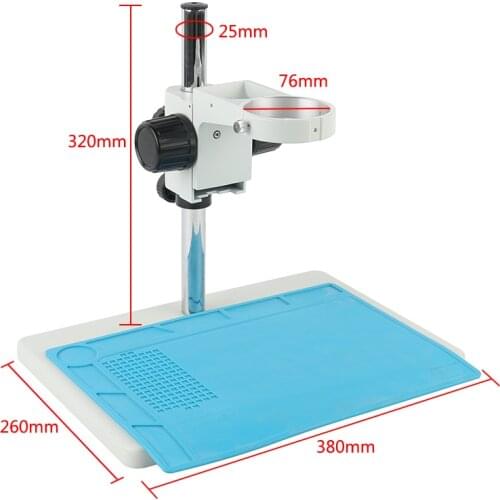 Trinocular Microscope Big Size Adjustable Boom Table Working Stand Holder+ Multi-axis Adjustable Metal Arm + 76mm Ring Holder