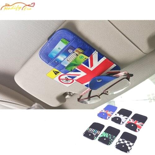 Universal Car Auto Visor Organizer Holder PU Leather Case for Card Glasses Car Accessories Sun Visor Organizador Car-Styling