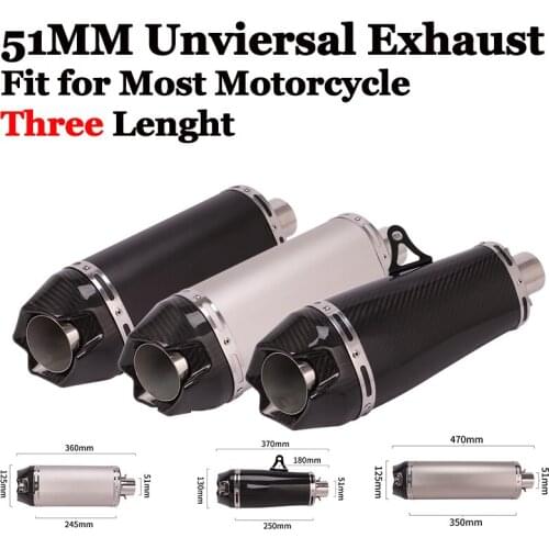 Universal Motorcycle Exhaust Muffler Escape Moto Echappement Motor For 1290 Ninja 250 650 R6 ER6N R3 GSX-R 600 NC750 Z1000