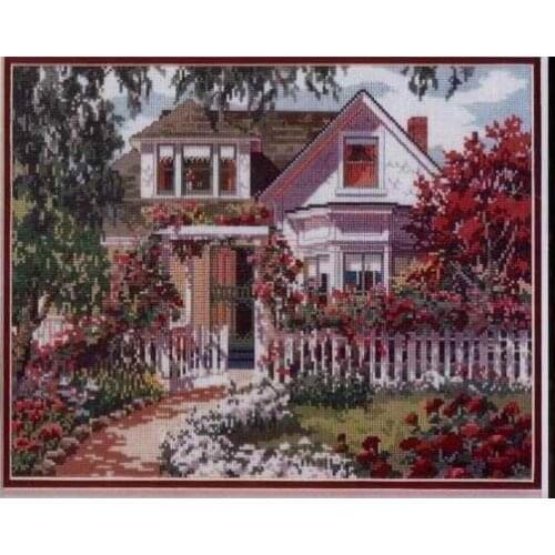 Top Quality beautiful lovely counted cross stitch kit summer house home in flowers flower