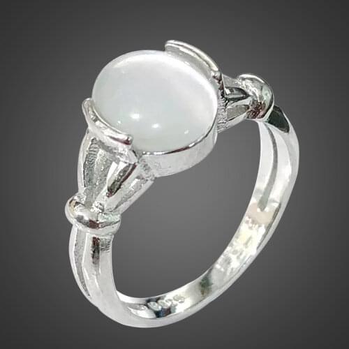 Vintage Tibetan Opal Large Healing Crystal Ring Ladies Bohemian Antique Indian Opal Ring Fine Jewelry Girl Ladies Gift